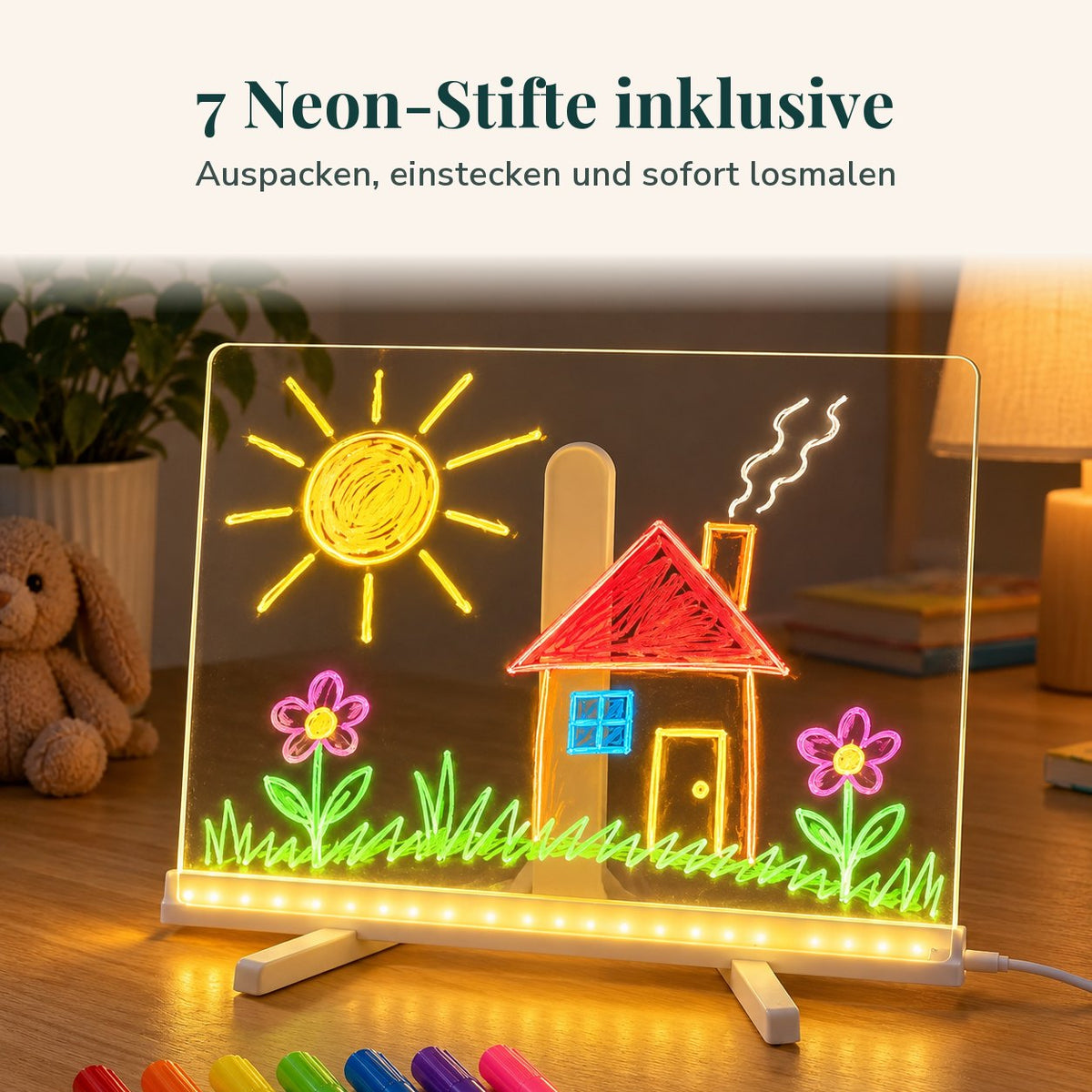 DoodleBeam mit 7 Neon-Stiften inklusive