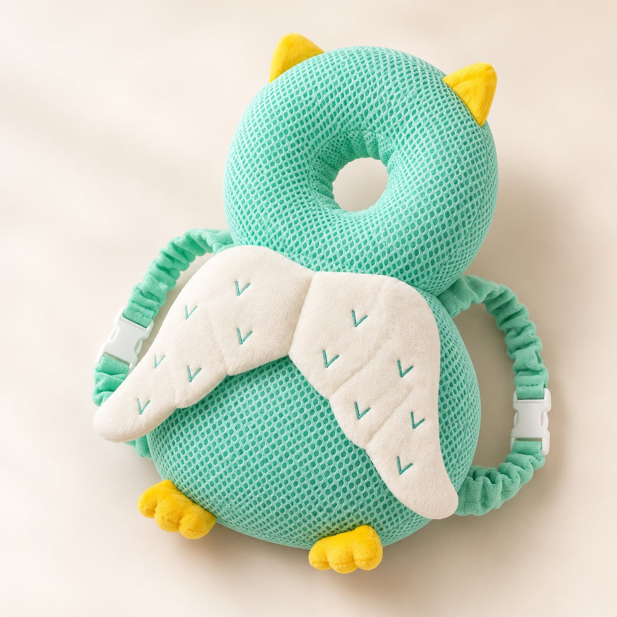 HeadHug Kopfschutz-Kissen Eule Mint Netz