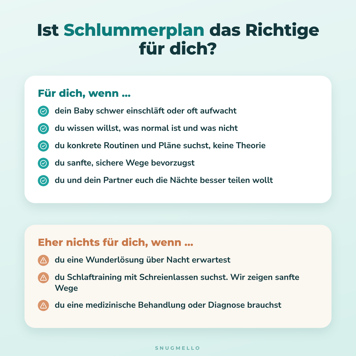 Für wen der Schlummerplan geeignet ist und für wen eher nicht