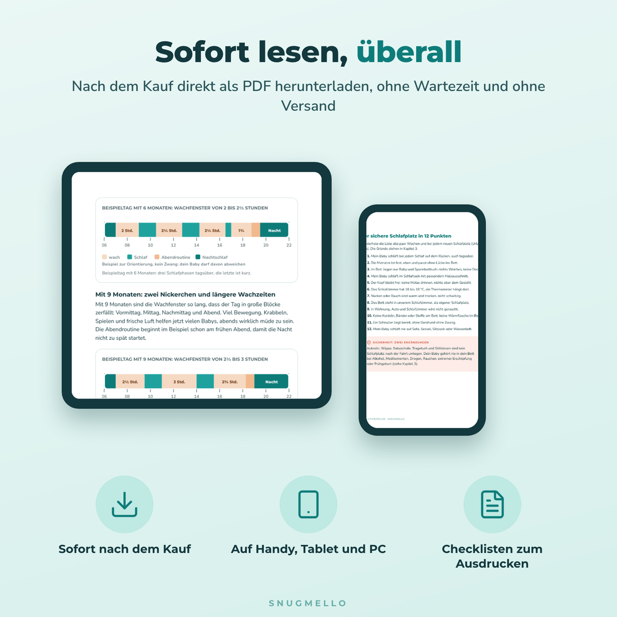 Schlummerplan sofort als PDF lesen auf Tablet und Handy
